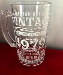 Etched Beer mug