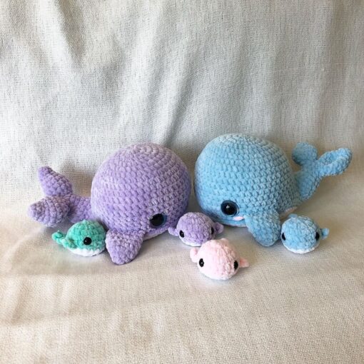 Hand made crochet Mama Whale