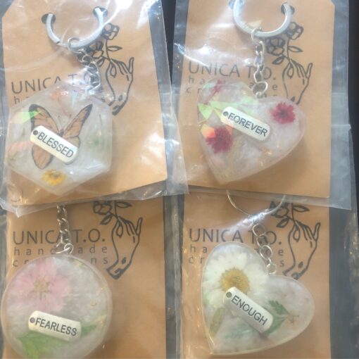 Keychain - motivational resin