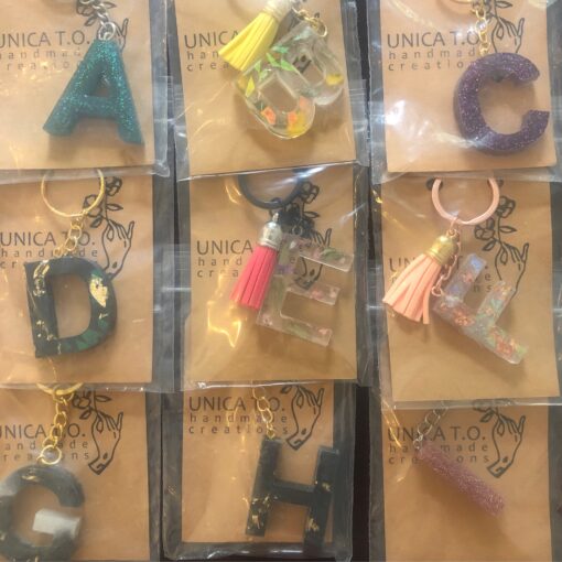 Key Chain Alphabet Resin