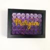 5x7 Black Shadow Box with Purple Flowers
