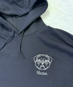 Hoodie - Custom Dog Embroidered - Left Chest
