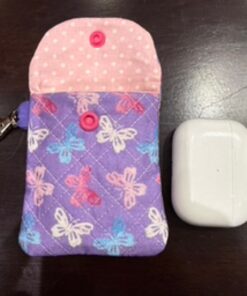 Quilted Ear Bud Case - Butterfly