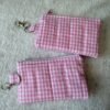 Quilted Keychain Wallet - pink Gingham